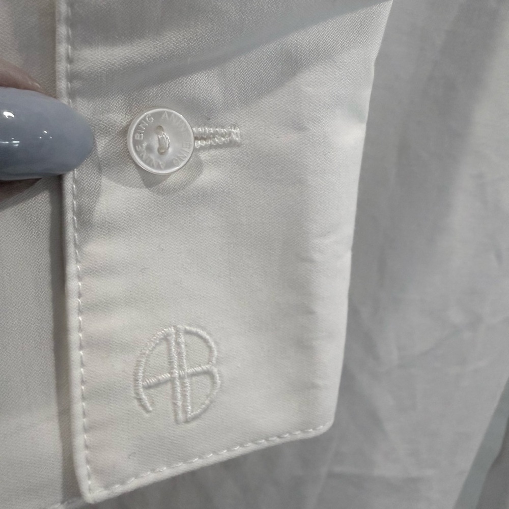 Anine Bing Oversized Mika Crisp Cotton Poplin White Shirt NWT - Picture 12 of 14